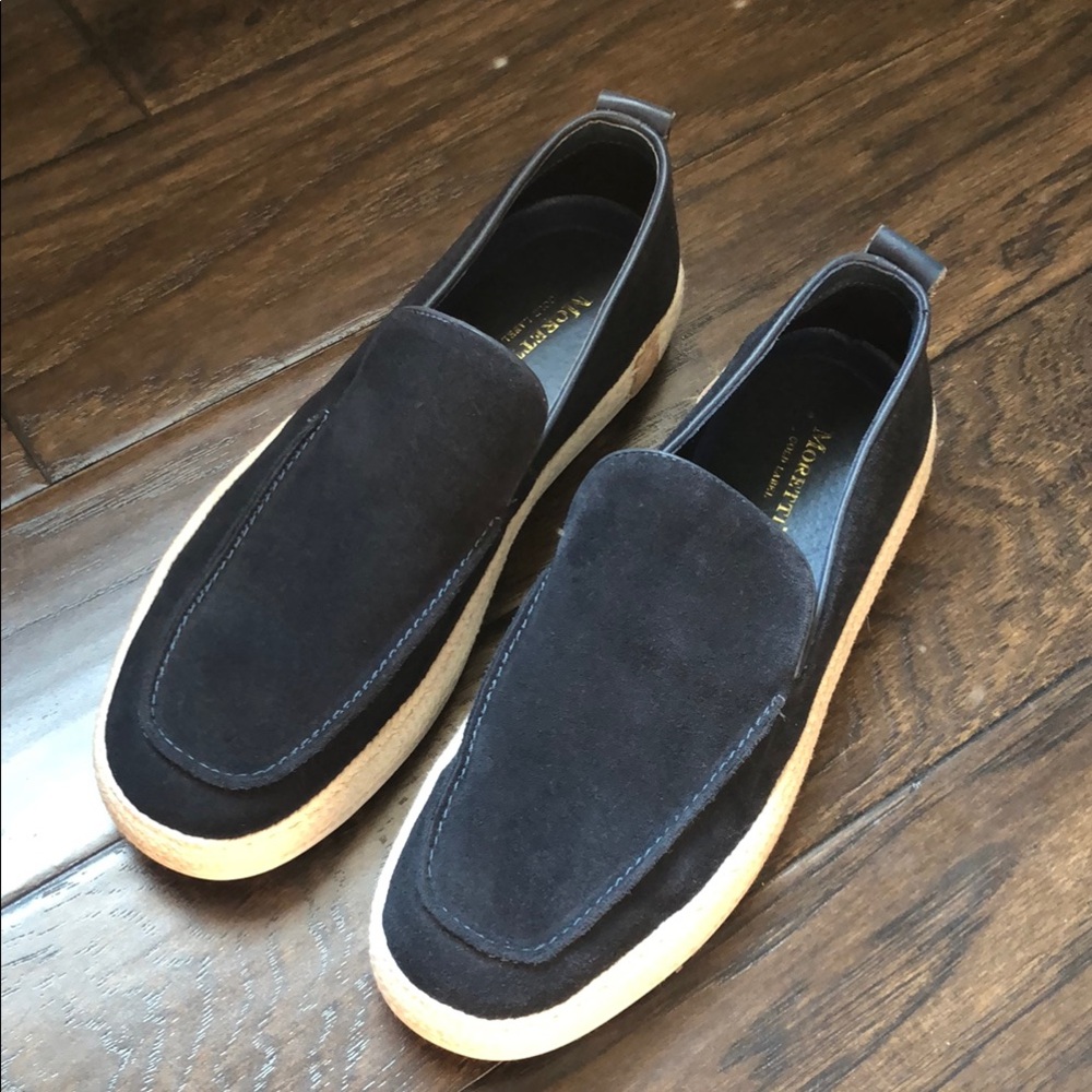 Men’s suede navy slip on shoes